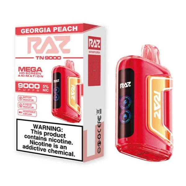 Georgia Peach: RAZ 9000 Puff 5% Disposable Vape Lakeland Vapes Georgia Peach: RAZ 9000 Puff 5% Disposable Vape Lakeland Vapes